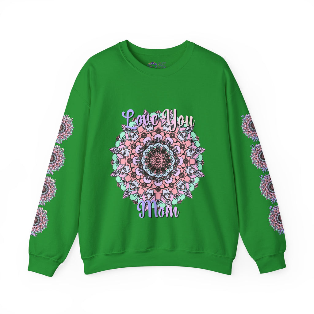 Felpa girocollo ispirata al mandala per mamme in tenui colori pastello