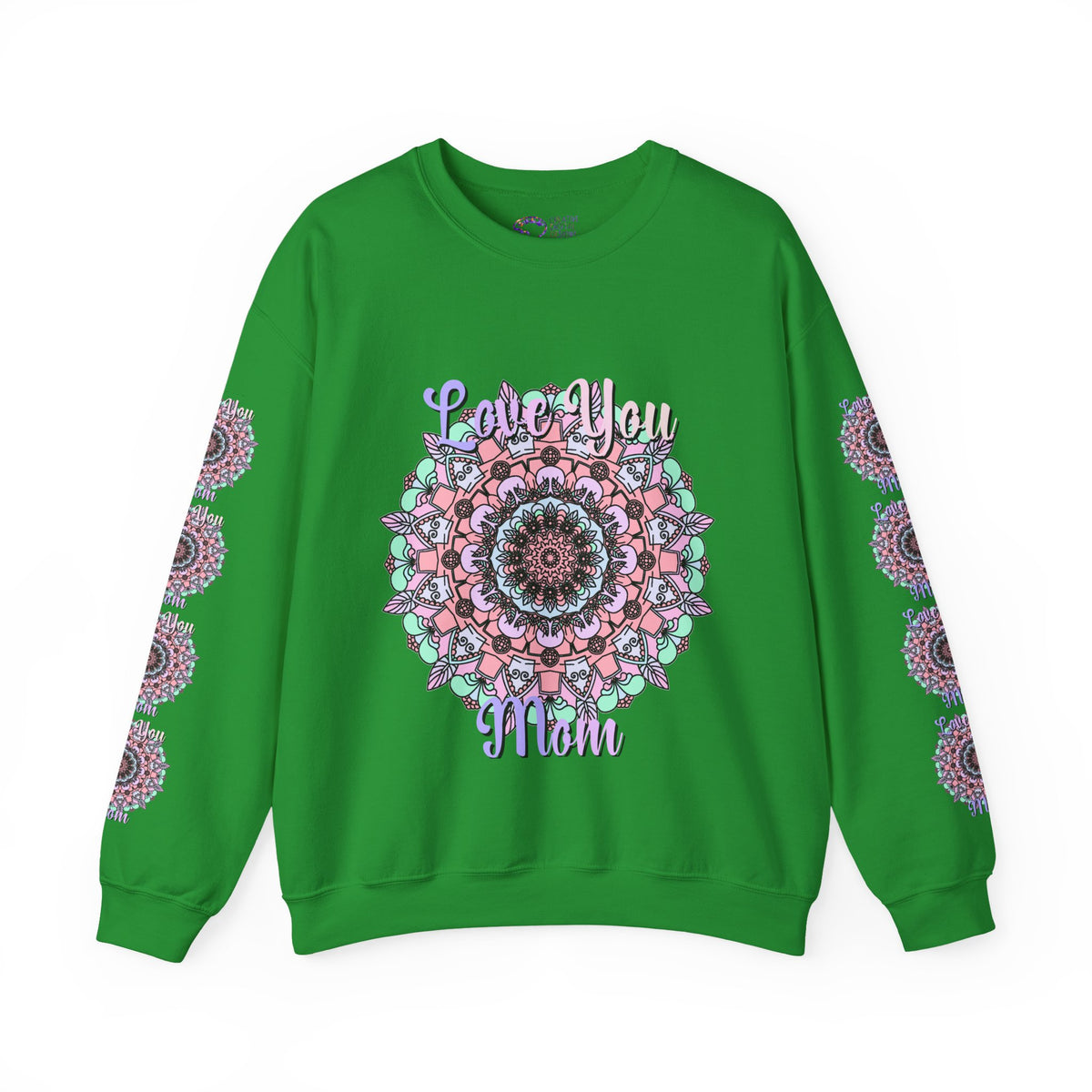 Mandala Inspired Crewneck Sweatshirt for Moms in Soft Pastels