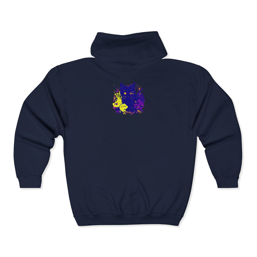 Black Cat Watercolor Hoodie - Mystical Pet Design