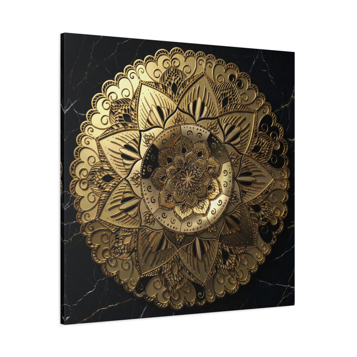 Golden Echo in the Void – Matte Stretched Canvas