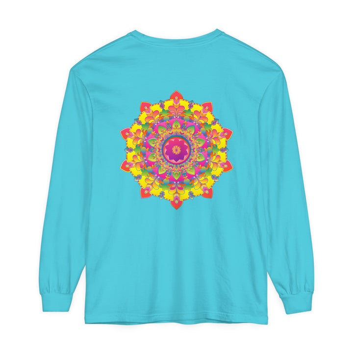 Colorful and intricate mandala design long sleeve t-shirt for women