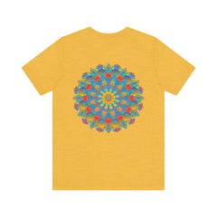 Colorful psychedelic mandala t-shirt featuring intricate spiritual design for peaceful vibes