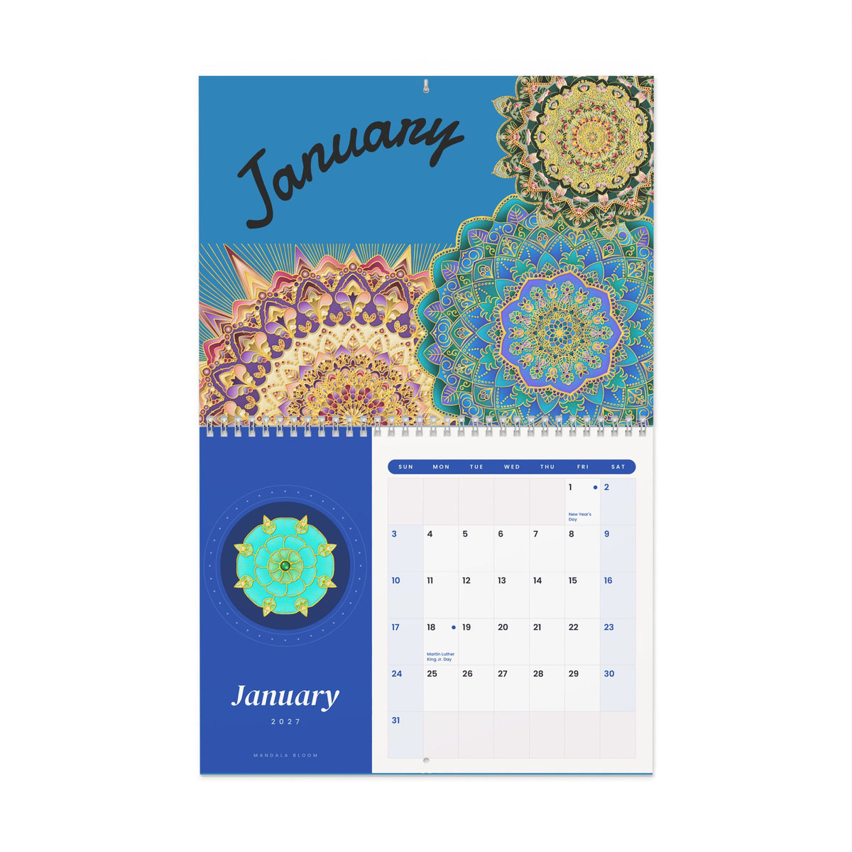 2027 Rise N’ Shine Mandala Wall Calendar