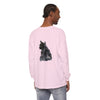 Black Cat Watercolor Long Sleeve T-Shirt with vibrant watercolor print design