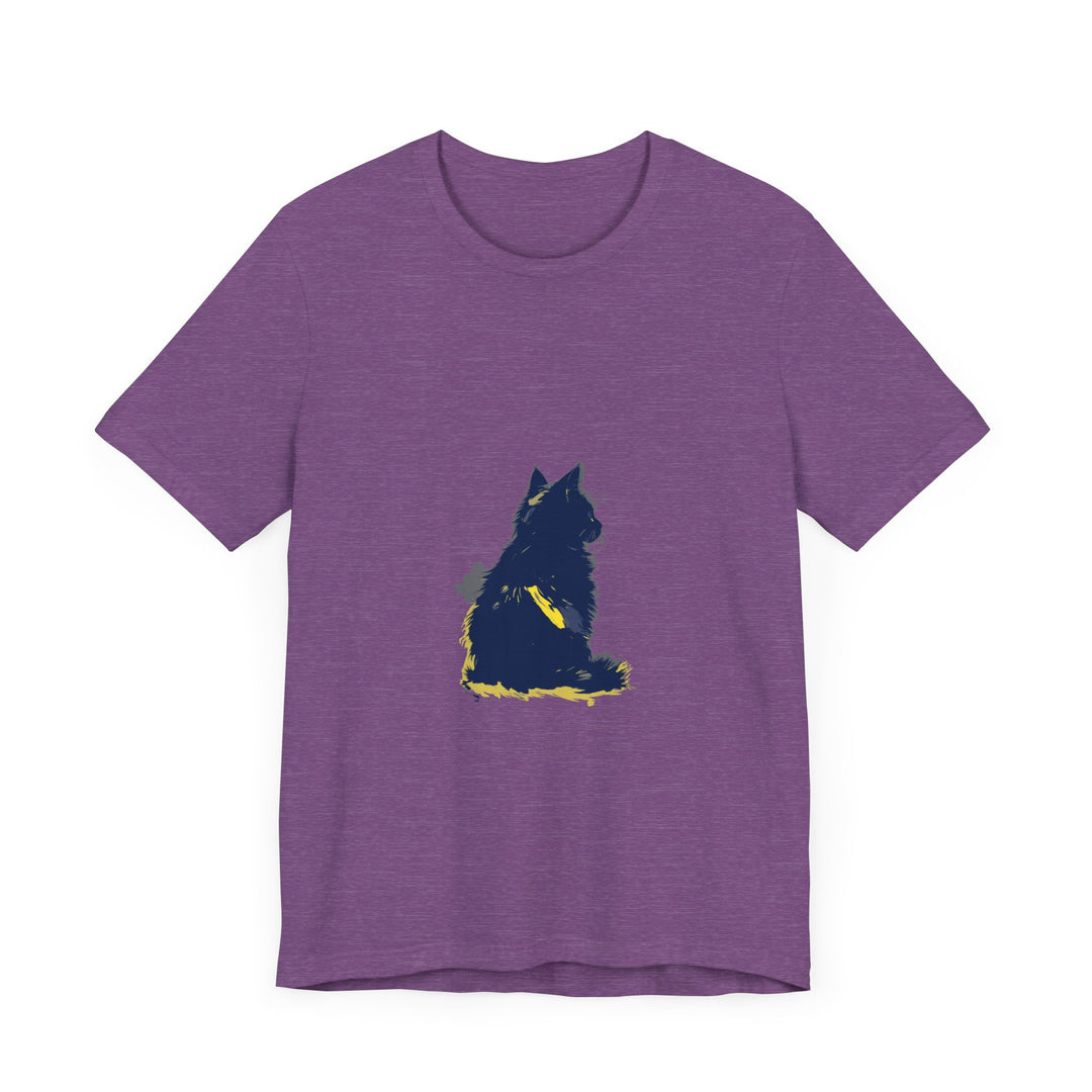 Blue Cat Mystery T-Shirt featuring a cool and mysterious cat design