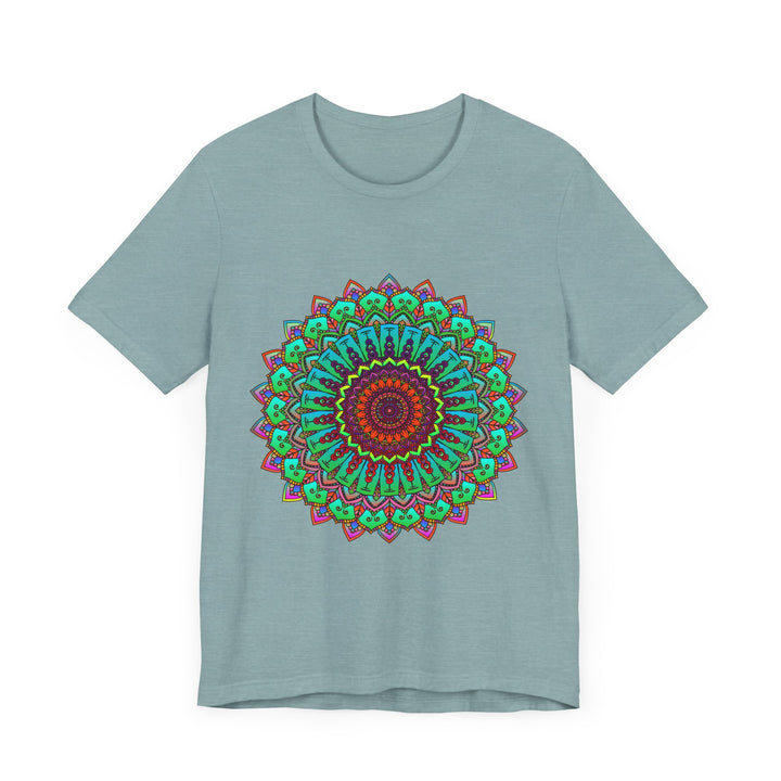 Vibrant Mandala Tee featuring a colorful and intricate spiritual art design