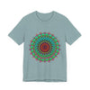 Vibrant Mandala Tee featuring a colorful and intricate spiritual art design