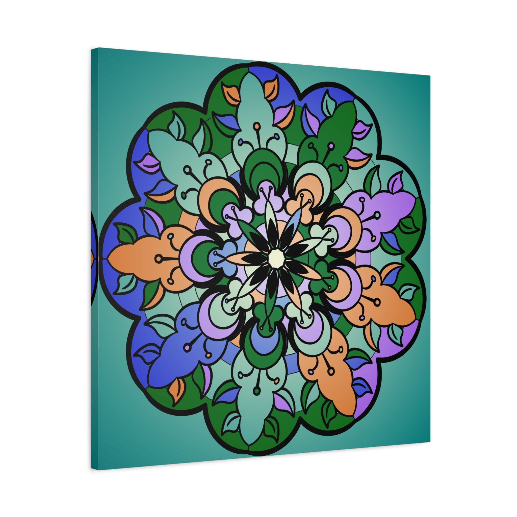 Floral Mandala Matte Canvas Wall Art
