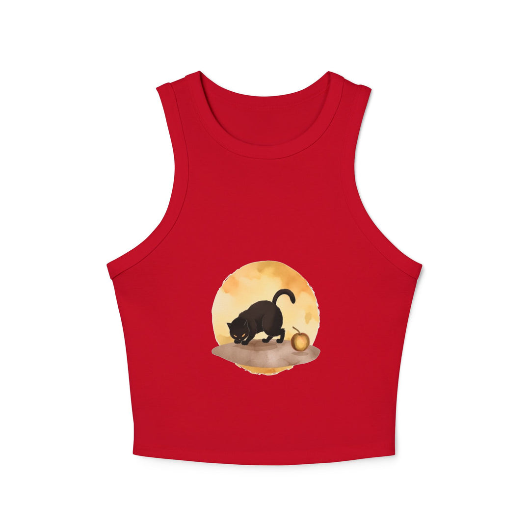 Black Cat & Moon Racerback Tank Top with stylish racerback design