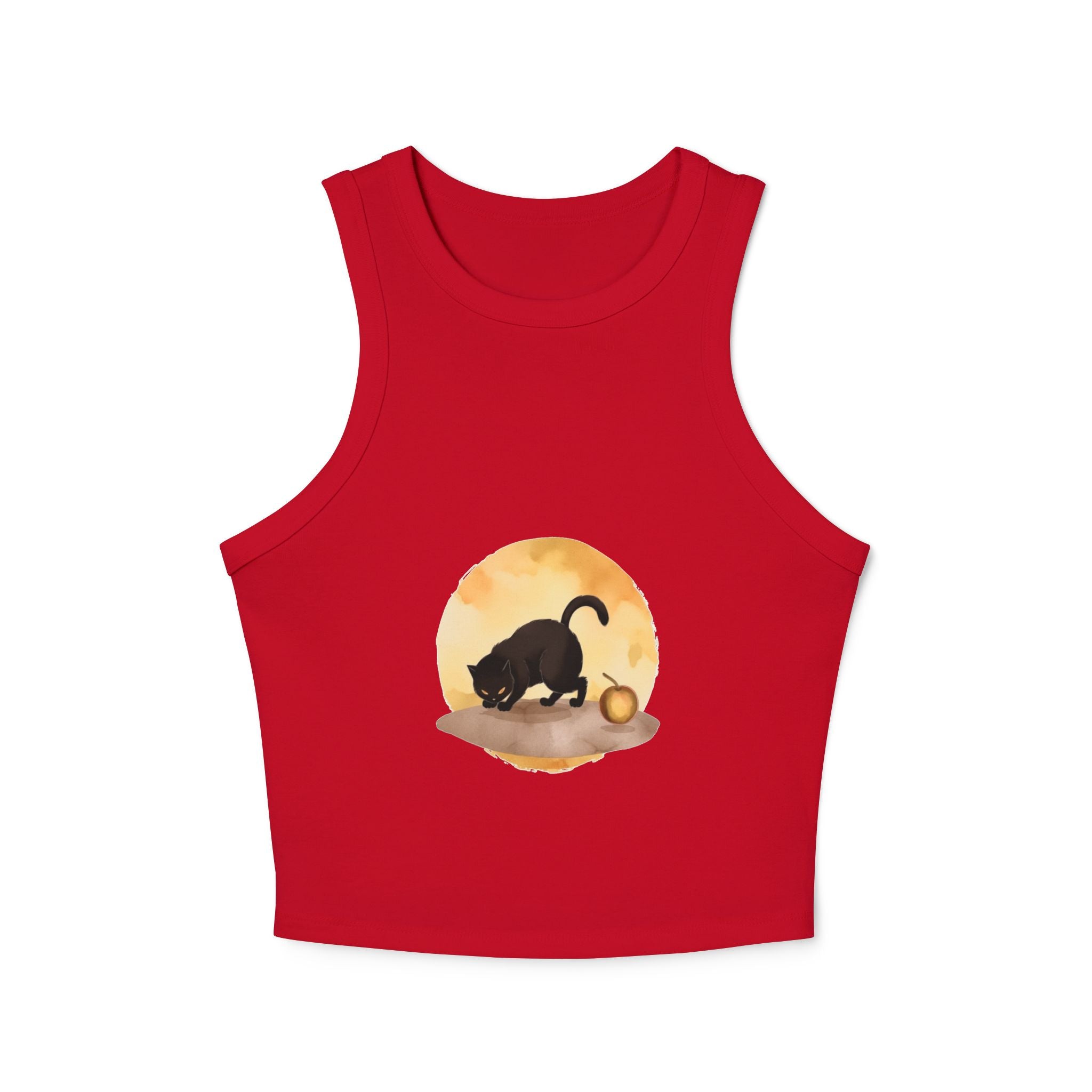 Black Cat & Moon Racerback Tank Top with stylish racerback design