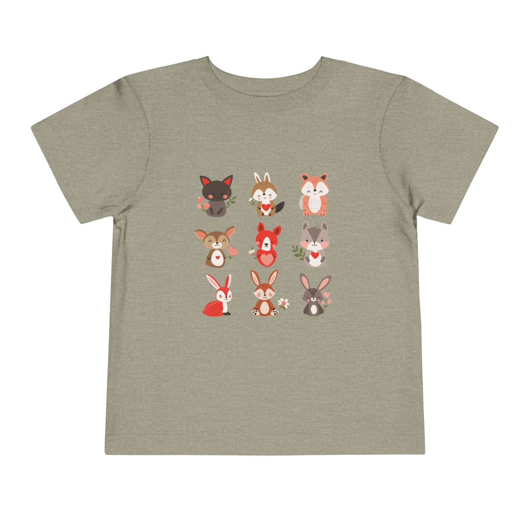 Animal Love Toddler Tee, Cute Cartoon Animals T-Shirt for Kids