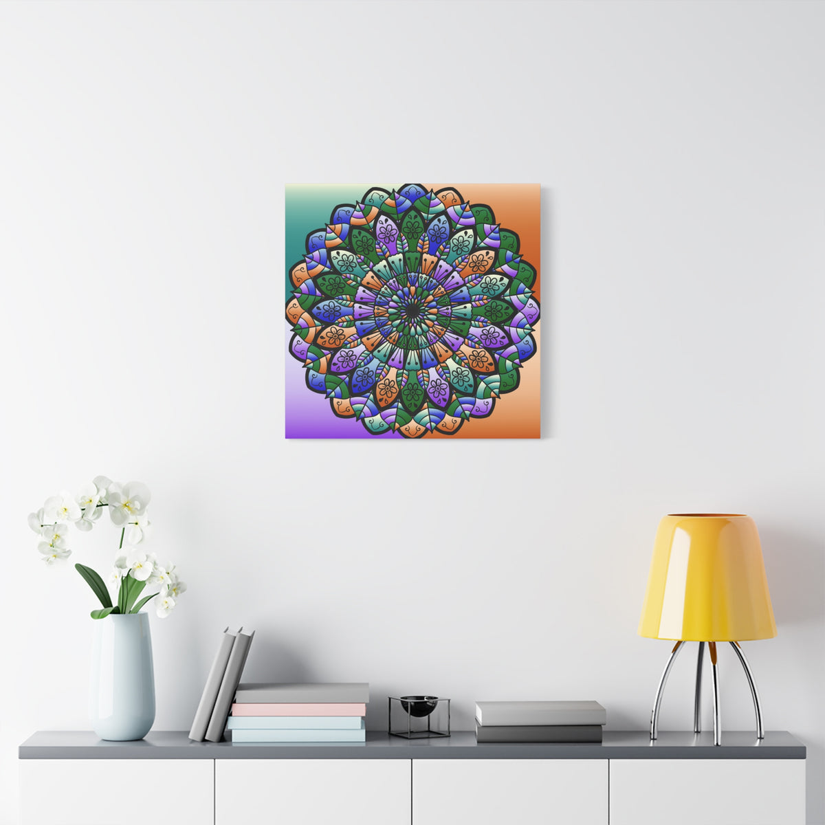 Colorful Mandala Wall Canvas — Stretched Matte Art