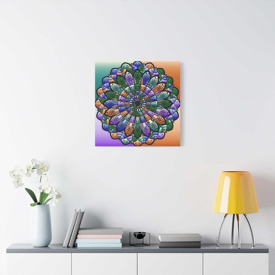 Colorful Mandala Wall Canvas — Stretched Matte Art