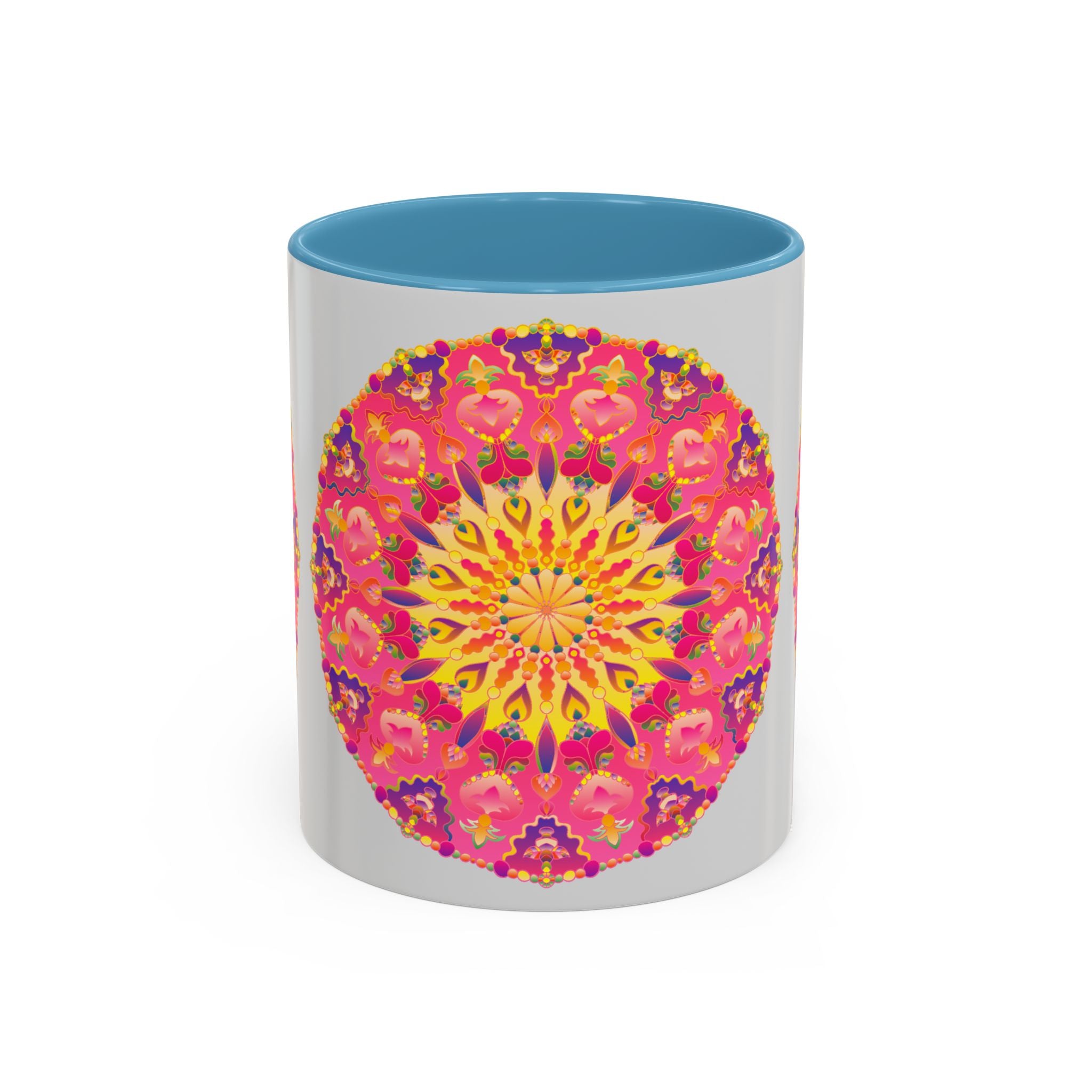 Bohemian style mug with intricate mandala pattern