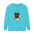 Black Cat Watercolor Floral Unisex T-Shirt with intricate hand-painted design