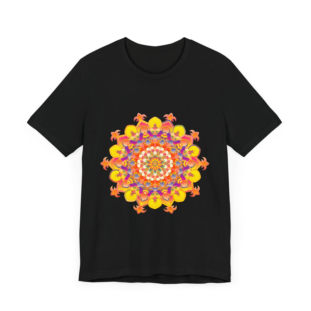 Vibrant Mandala Tee featuring a colorful and intricate design with a beautiful array of floral and geometric patterns, perfect for adding a pop of color to your wardrobe