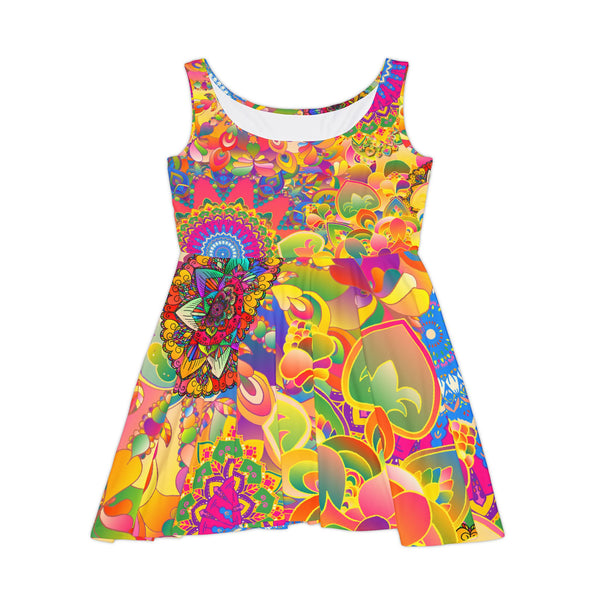 Psychedelic Floral Mandala Skater Dress