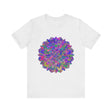 Vibrant Mandala T-Shirt featuring spiritual art with intricate, colorful design and unique pattern