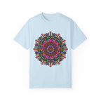 Unisex Mandala T-Shirt featuring Hand-Drawn Mandala Art on 100% Ring-Spun Cotton, Garment-Dyed for Extra Comfort