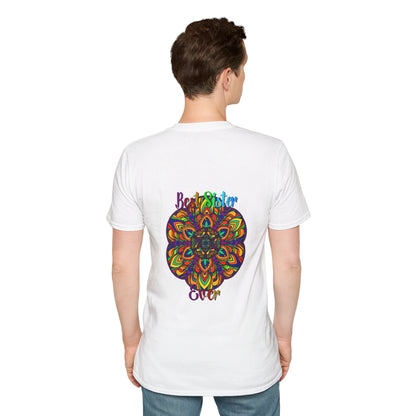 Unique and vibrant mandala art gift for sister on a softstyle t-shirt