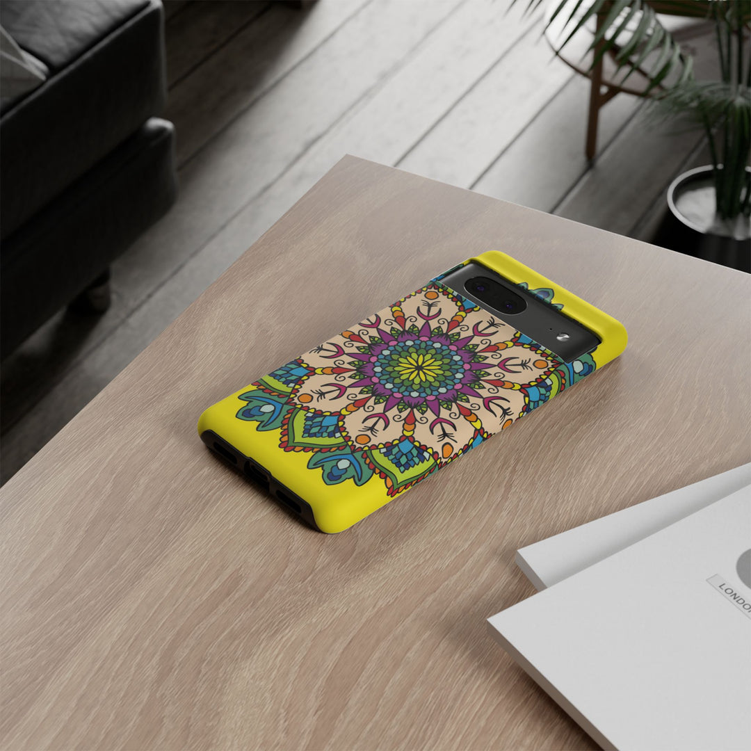 Intricate Floral Yellow Phone Case for Bold Protection and Style