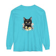 Black Cat Watercolor Floral Unisex T-Shirt featuring a beautiful hand-painted design