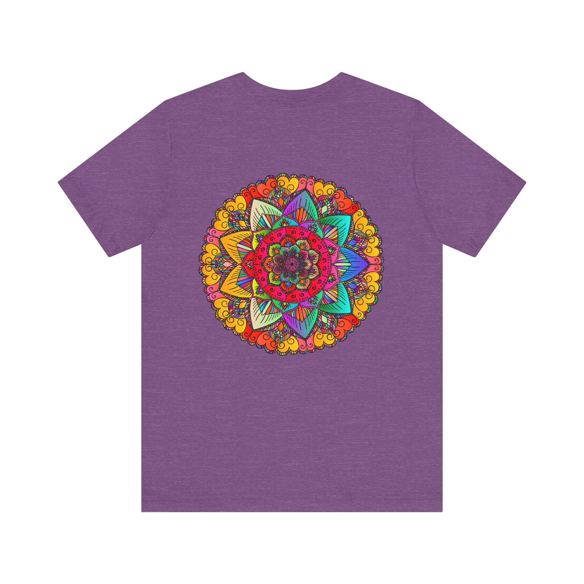 Colorful t-shirt with a spiritual mandala design promoting peace and harmony