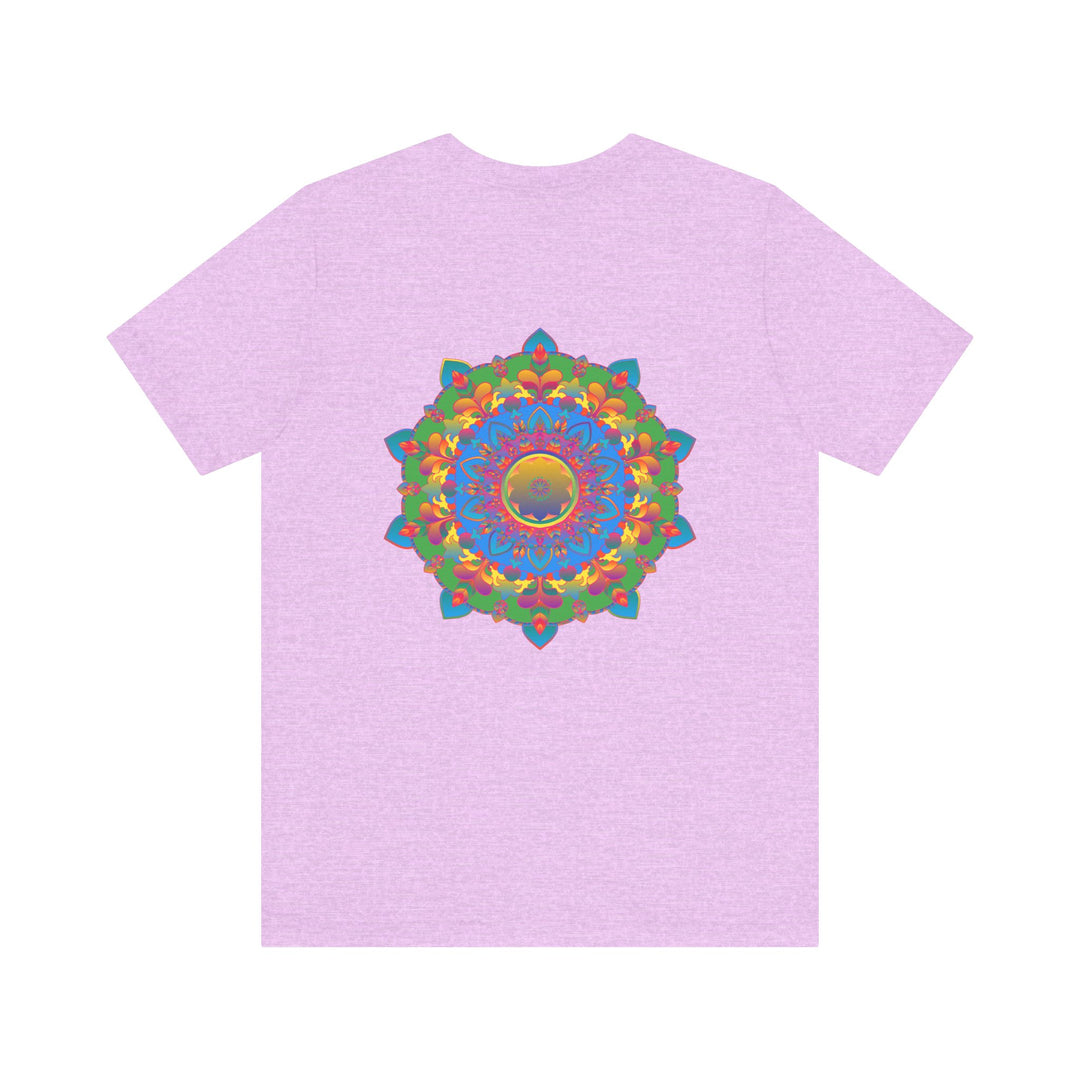 Vibrant Mandala Tee - Spiritual Peace & Harmony: A colorful, intricately designed t-shirt featuring a mandala symbol for a peaceful and harmonious spiritual experience