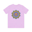 Vibrant Mandala Tee - Spiritual Peace & Harmony: A colorful, intricately designed t-shirt featuring a mandala symbol for a peaceful and harmonious spiritual experience