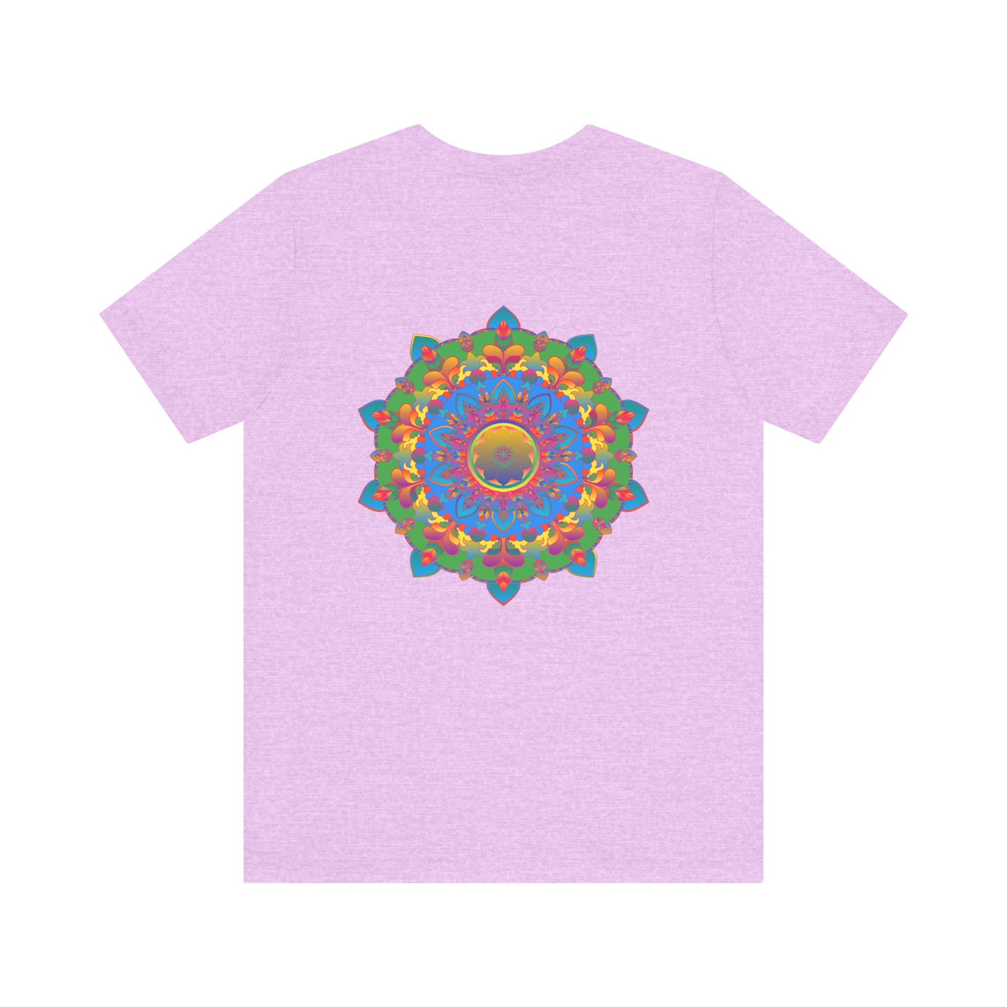 Vibrant Mandala Tee - Spiritual Peace & Harmony: A colorful, intricately designed t-shirt featuring a mandala symbol for a peaceful and harmonious spiritual experience