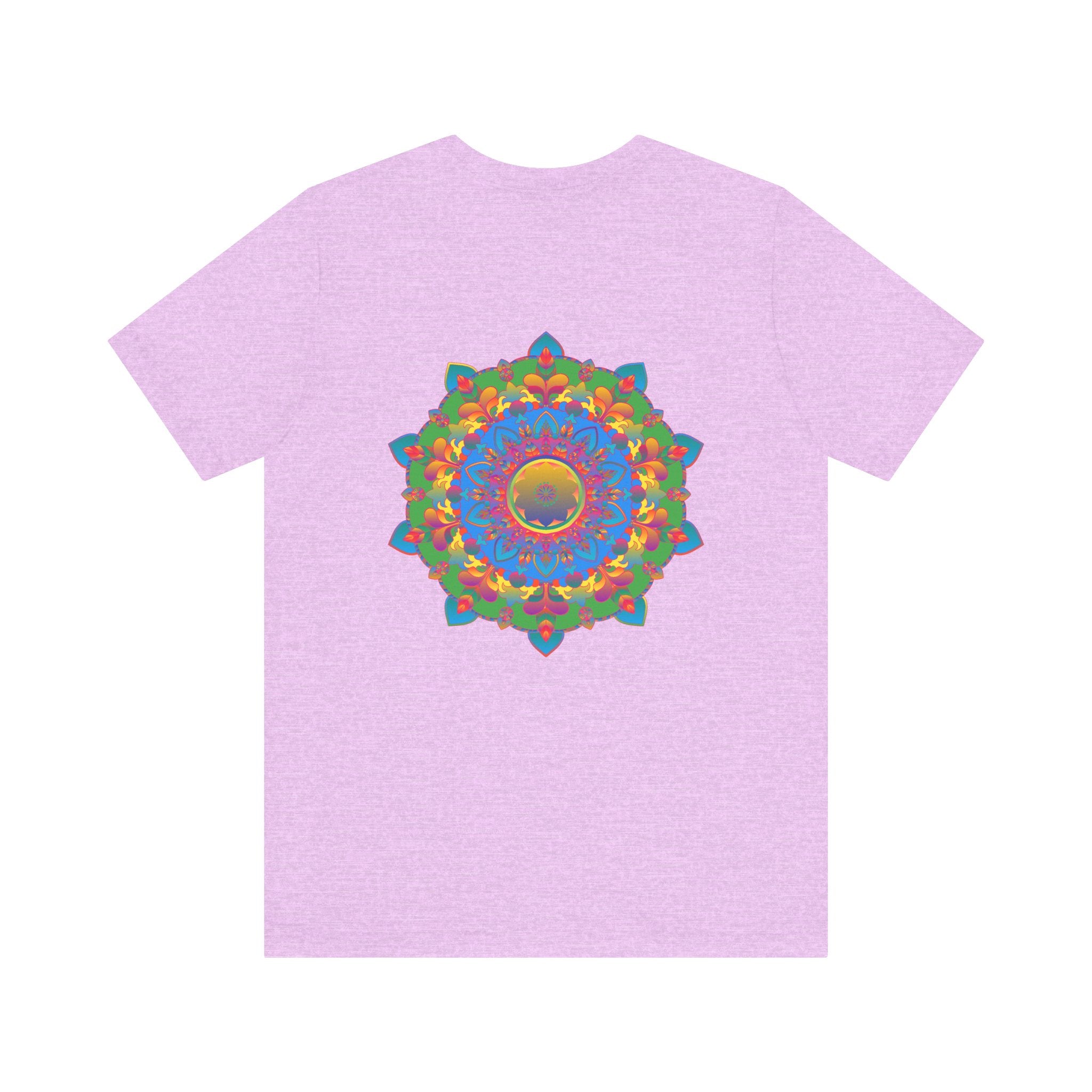 Vibrant Mandala Tee - Spiritual Peace & Harmony: A colorful, intricately designed t-shirt featuring a mandala symbol for a peaceful and harmonious spiritual experience