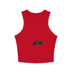 Black Cat Sleep Racerback Tank Top - Women's comfy and cute sleeveless top with a black cat design perfect for lounging and sleeping