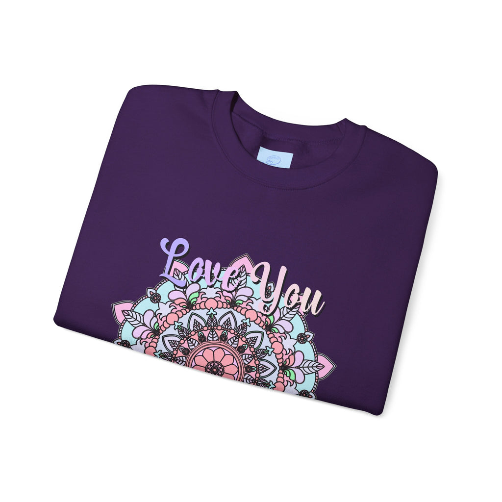 Cozy and sentimental 'Love You Mom' unisex crewneck sweatshirt, perfect birthday gift for moms