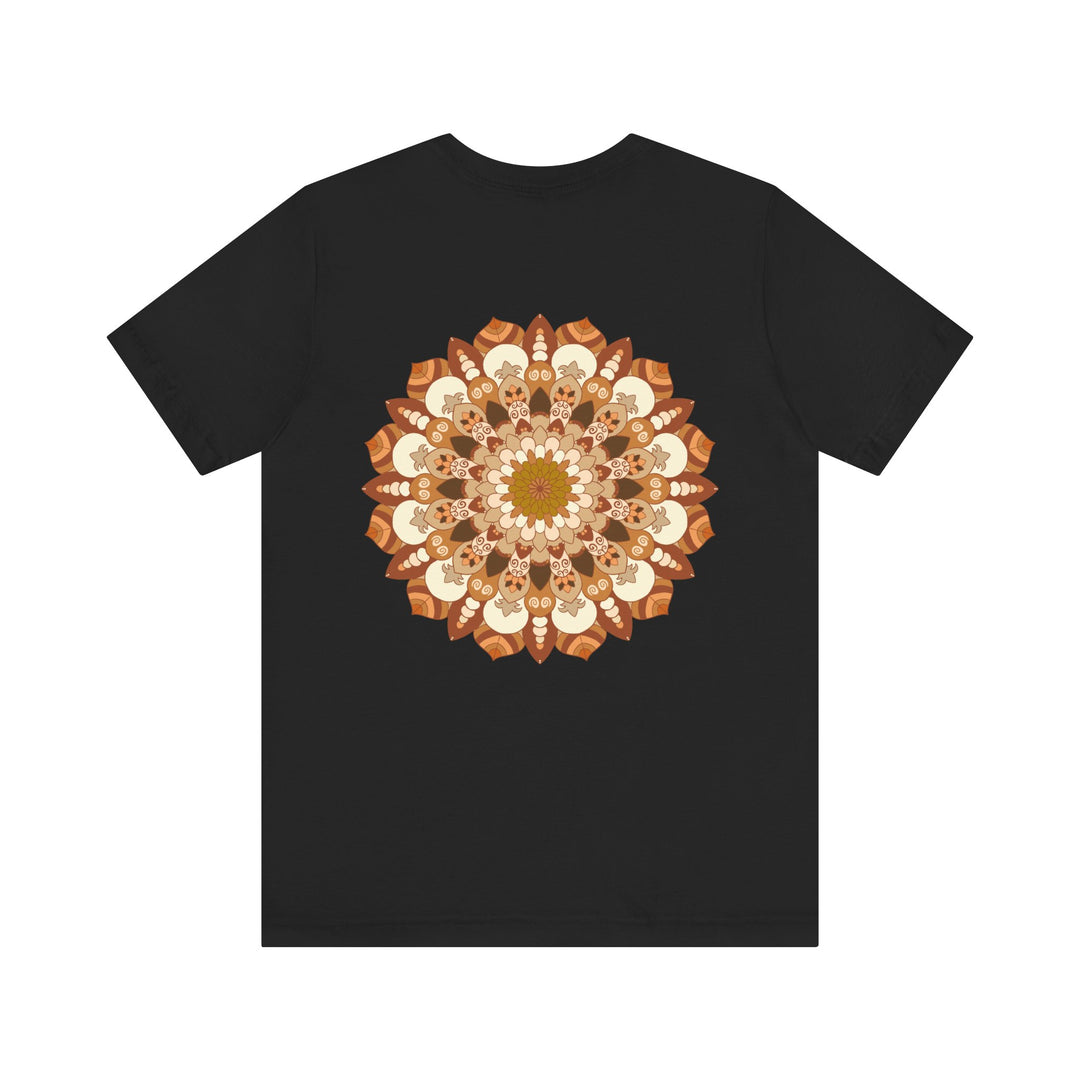 Beautiful graphic tee featuring a mandala design symbolizing spiritual peace and harmony