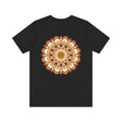 Beautiful graphic tee featuring a mandala design symbolizing spiritual peace and harmony