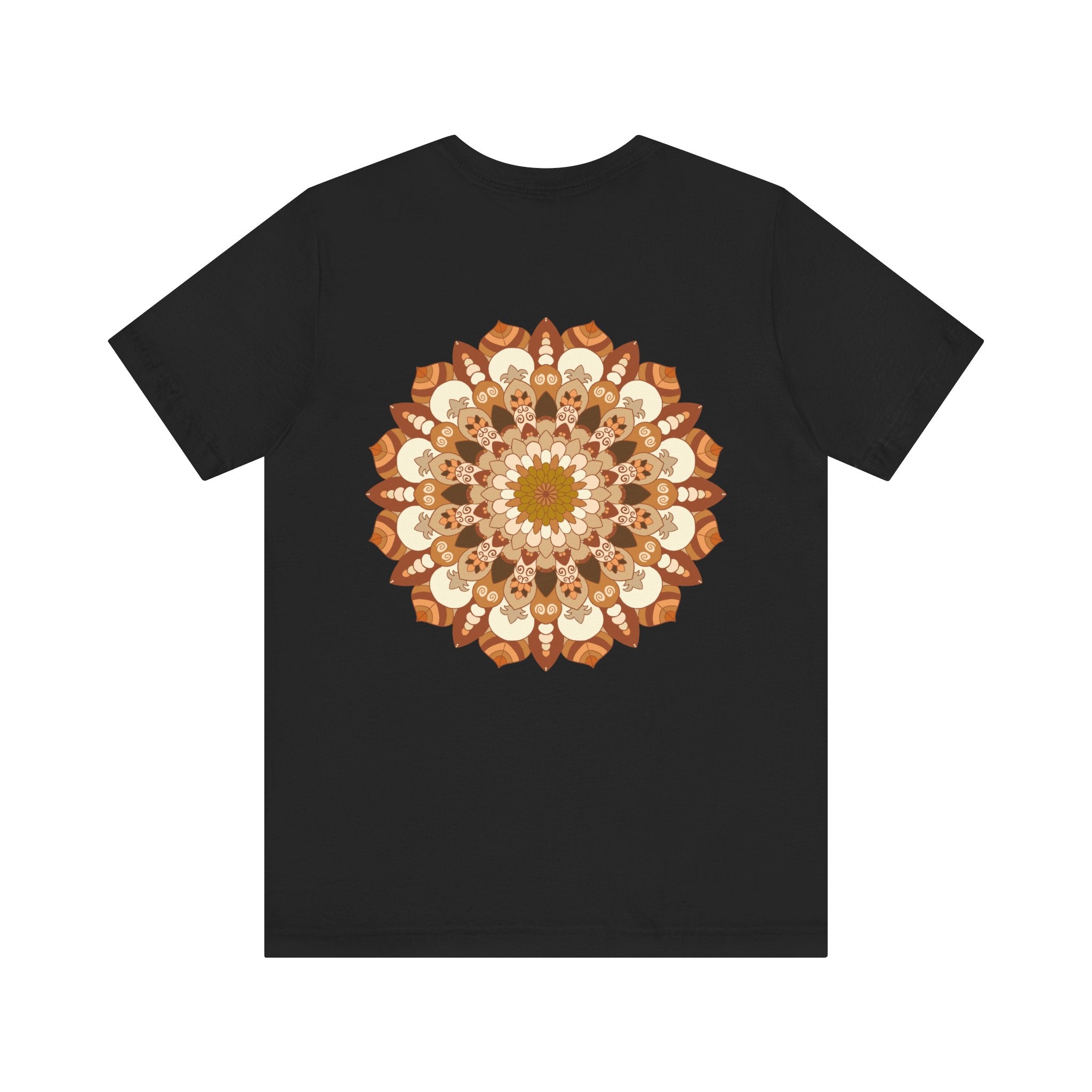 Beautiful graphic tee featuring a mandala design symbolizing spiritual peace and harmony