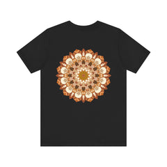 Beautiful graphic tee featuring a mandala design symbolizing spiritual peace and harmony
