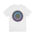 Colorful and intricate Vibrant Mandala Tee representing spiritual peace and harmony
