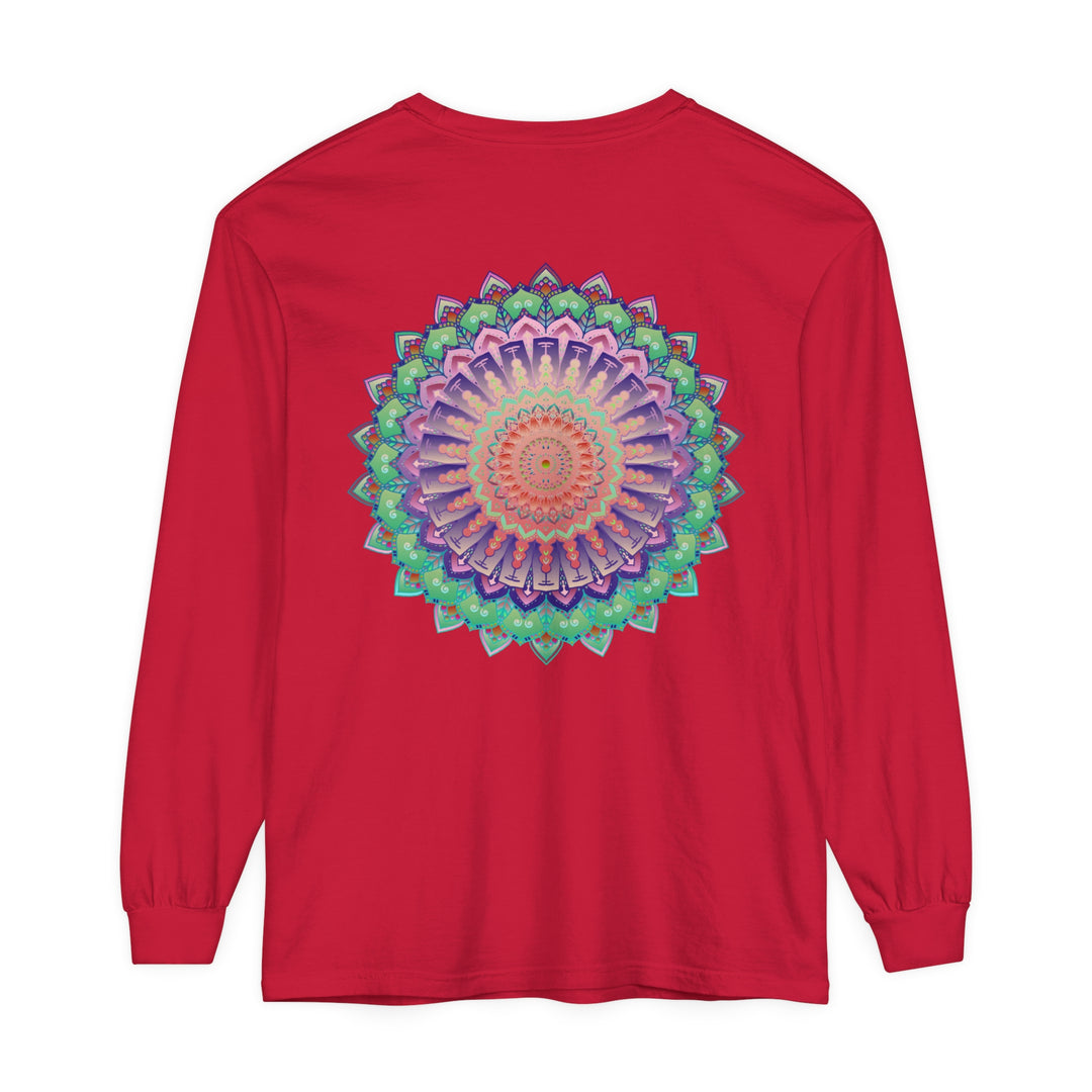 Colorful and intricate mandala design long sleeve t-shirt for men and women