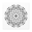 Handmade black and white mandala art on matte canvas, stretched, 125 thick wall art