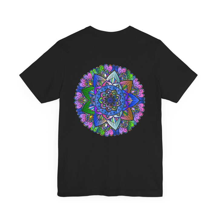 A colorful mandala design t-shirt with spiritual peace vibes