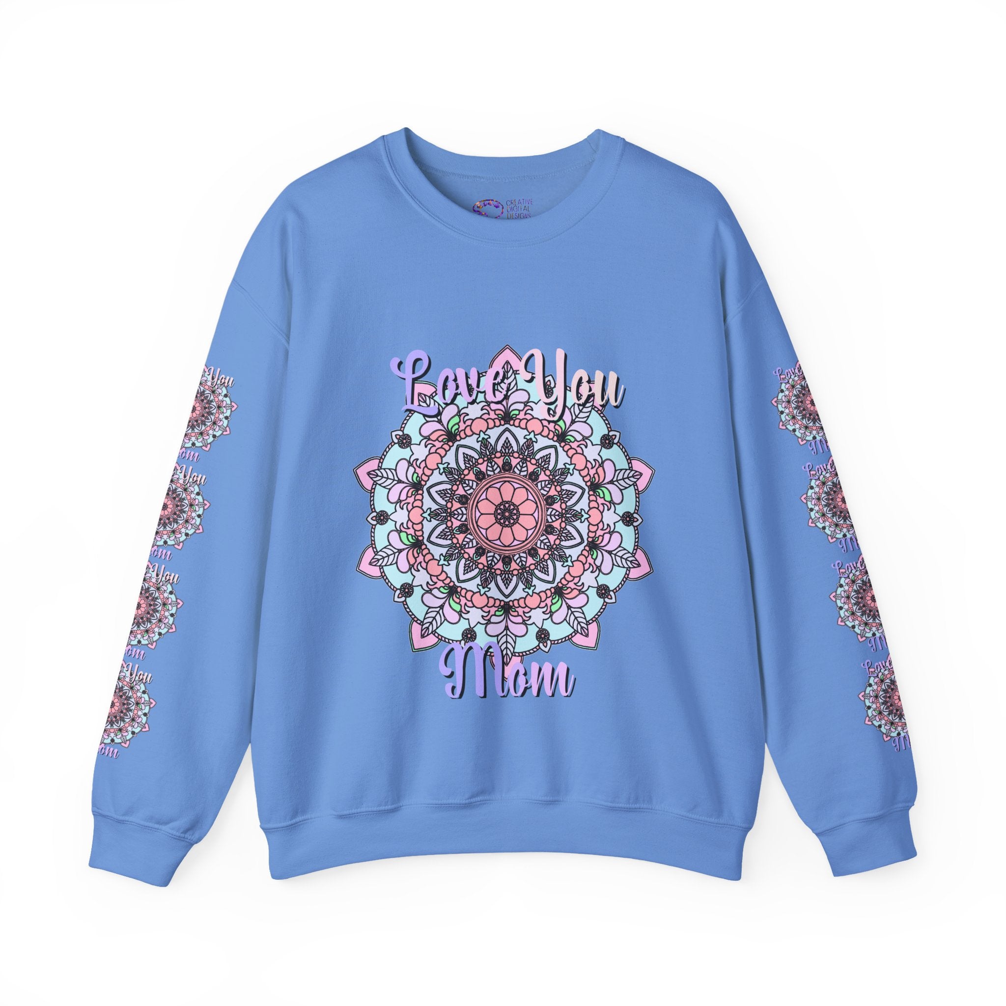 Mandala Sweatshirt for Mom with Heartfelt Design in Soft Hues