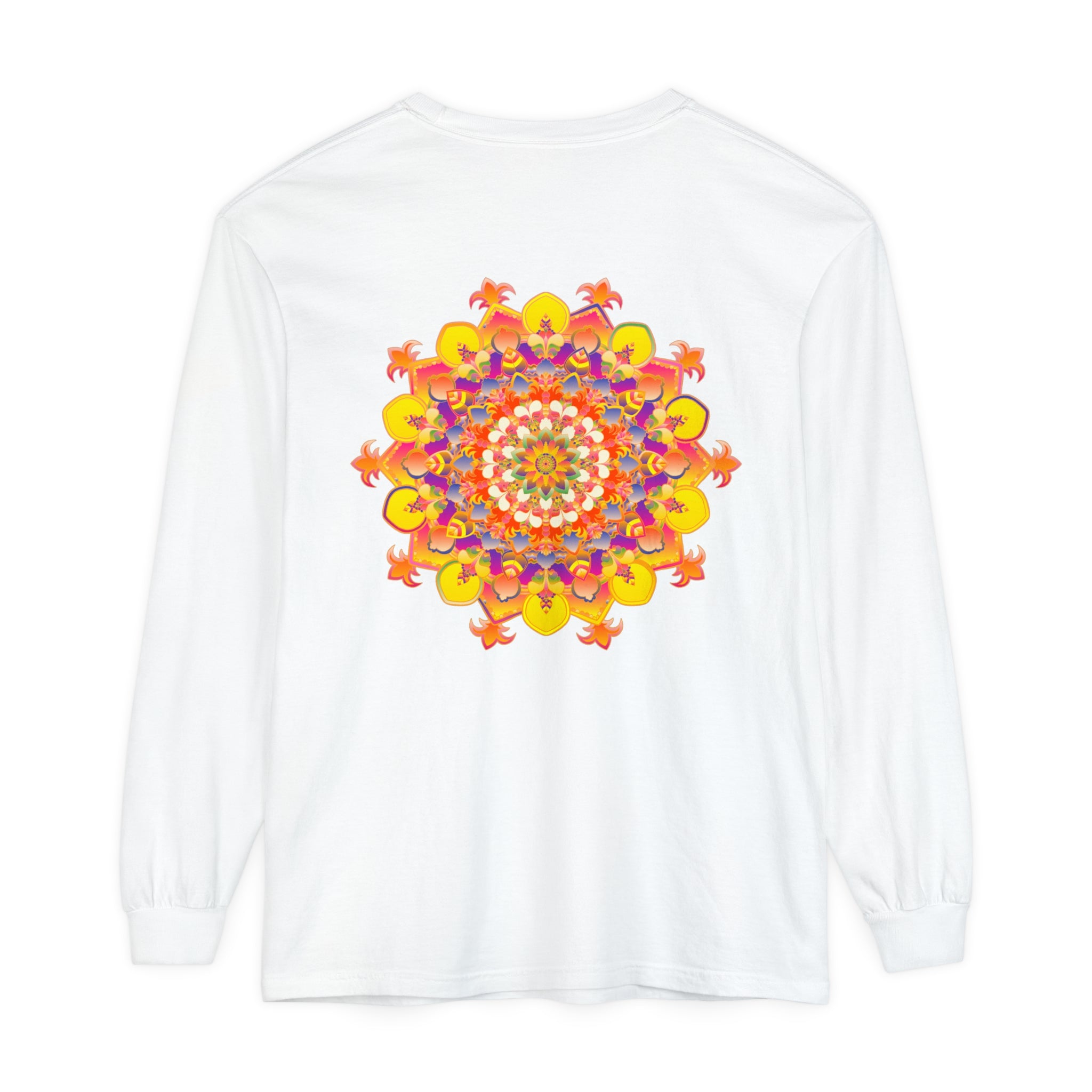 Colorful and intricate mandala design long sleeve t-shirt for all genders