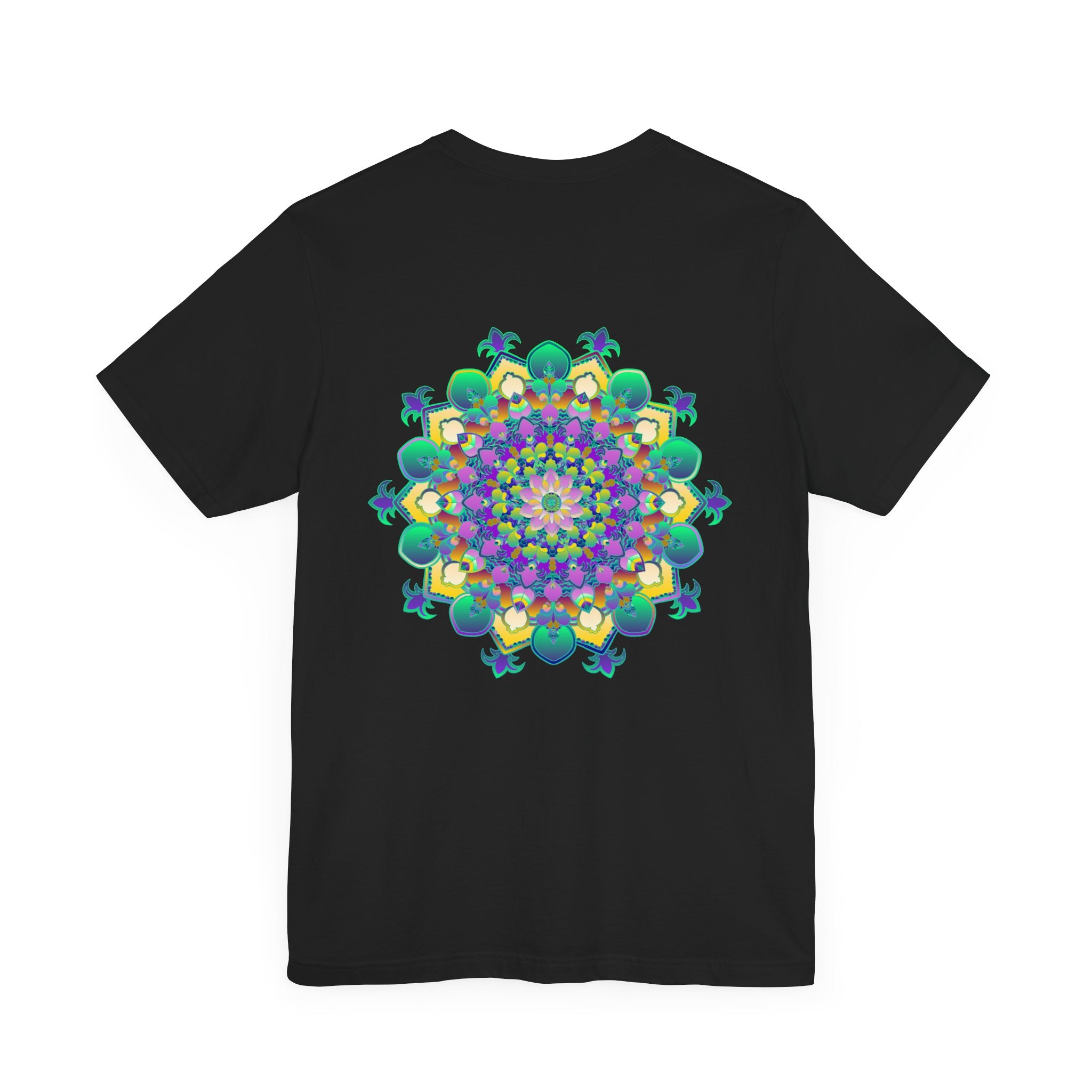 Colorful Vibrant Mandala Tee with intricate spiritual design symbolizing peace and harmony