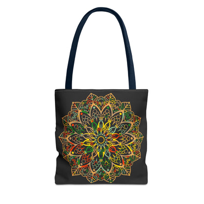 Colorful hand-drawn Mandala Art Tote Bag with all-over print design