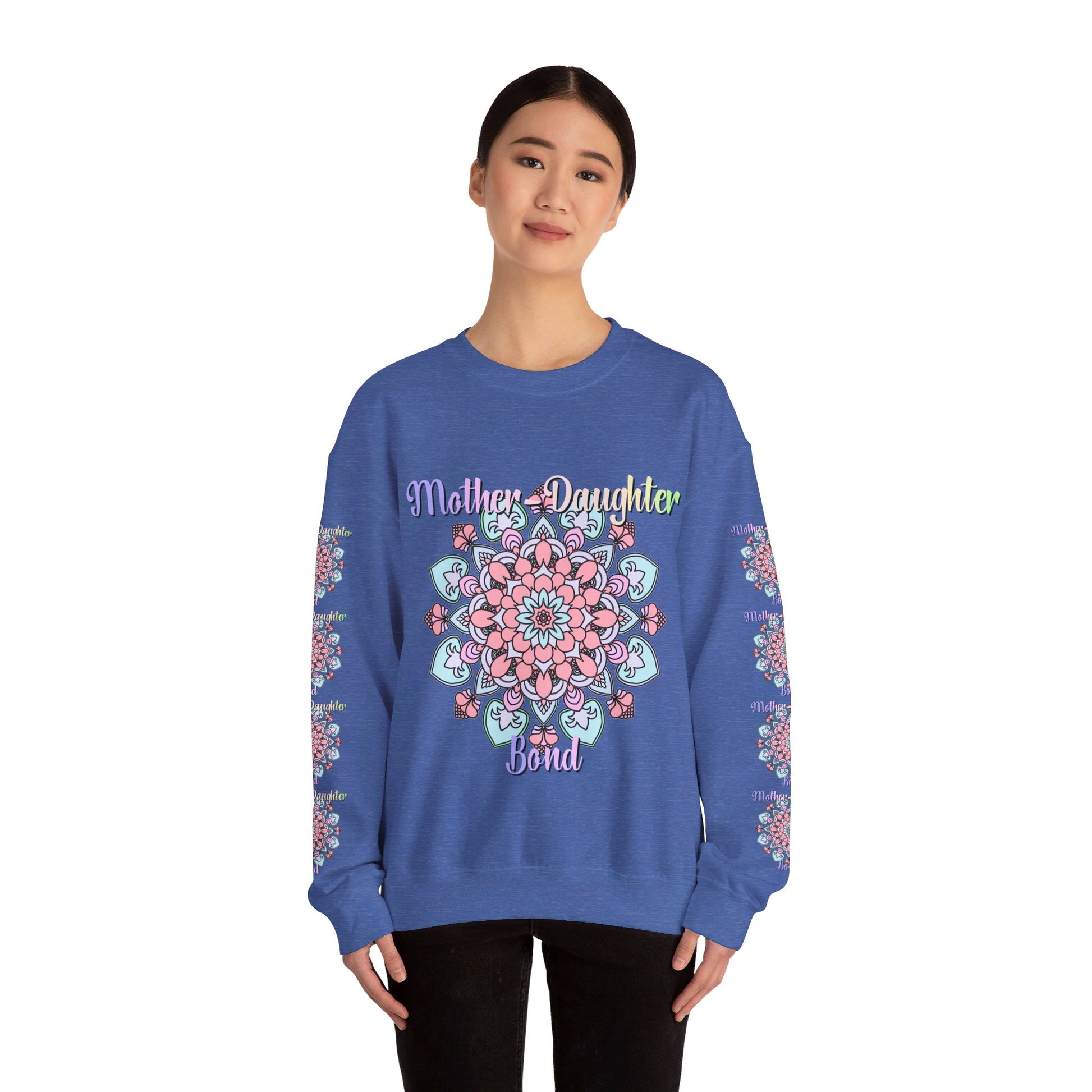 Cozy unisex crewneck sweatshirt featuring 'Mother-Daughter Bond' design, perfect birthday gift for mom