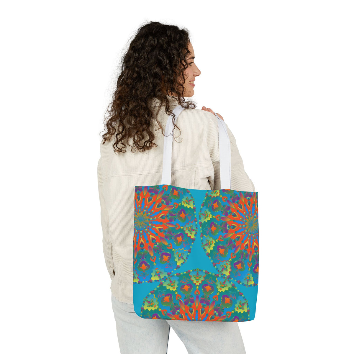 Canvas Tote Bag in Bright Tropical Colors for Summer Fun