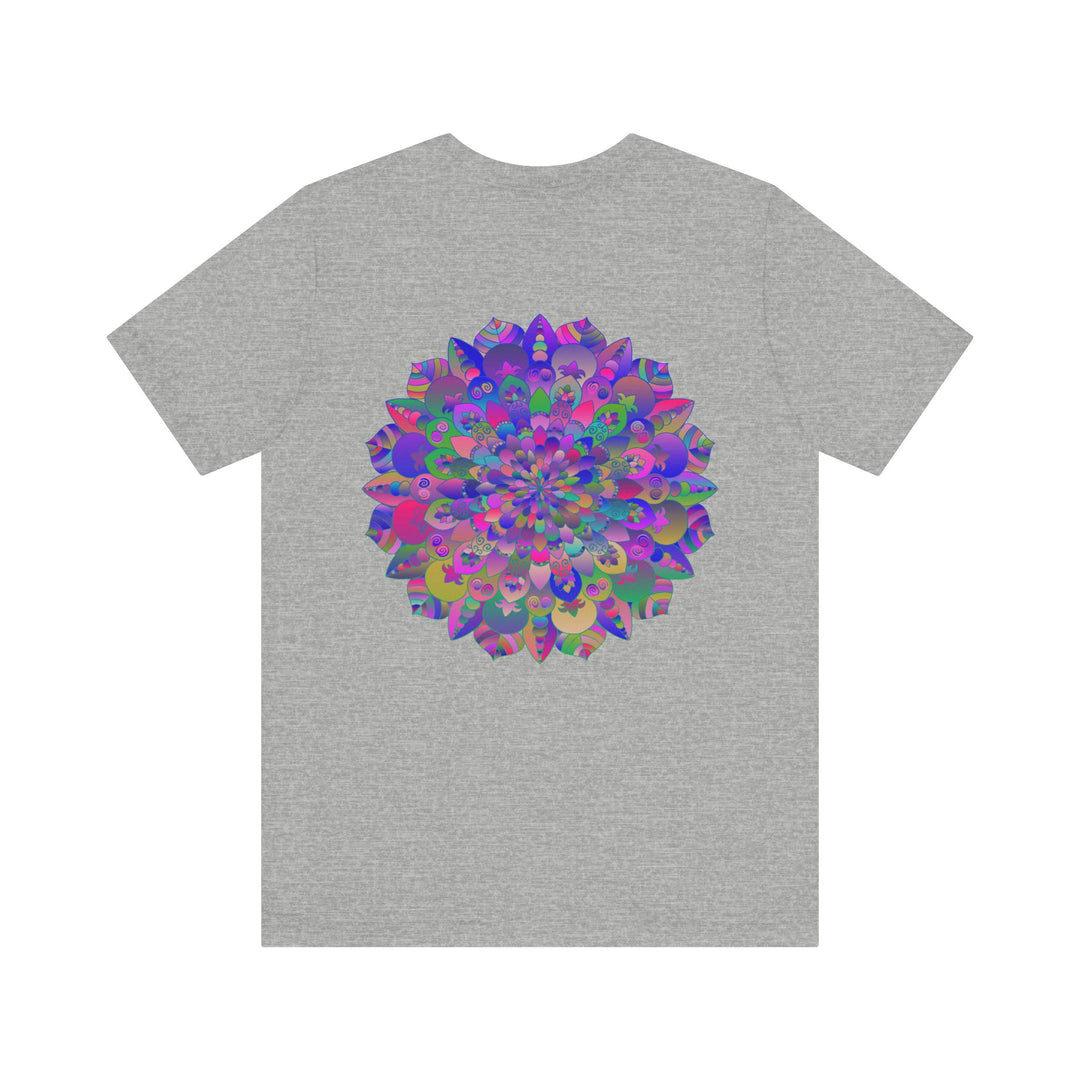 A beautiful and colorful Vibrant Mandala Tee representing spiritual peace and harmony, a perfect addition to your wardrobe for a calming and positive vibe