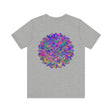 A beautiful and colorful Vibrant Mandala Tee representing spiritual peace and harmony, a perfect addition to your wardrobe for a calming and positive vibe