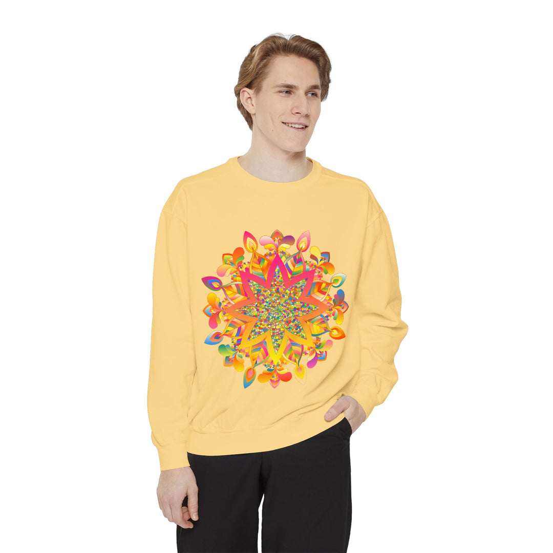 Colorful and intricately patterned Mandala Sweatshirt for women with comfortable fit and stylish design